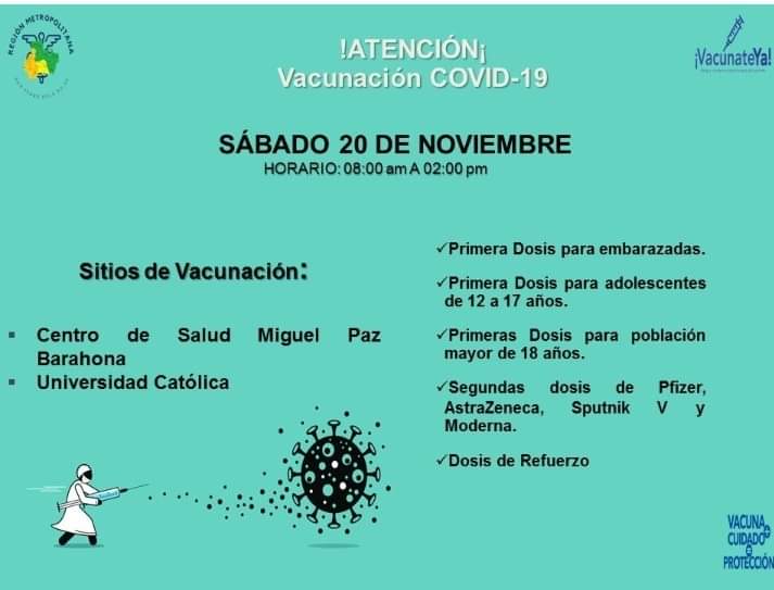 Honduras vacunación sábado