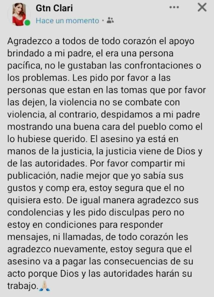 Asesinato de alcalde Cantarranas Gaitán 