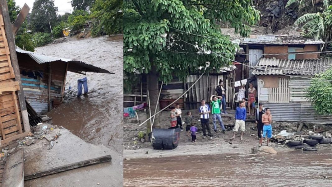 familias que viven en orillas del río SPS