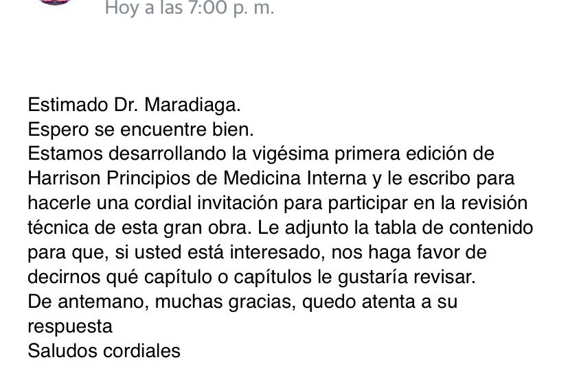 La invitación la envió la empresa M&N Medical Solutrad.