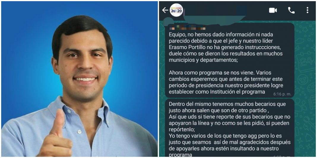 Erasmo portillo obliga becarios a votar por él