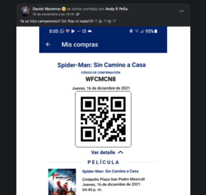 Spiderman roban entrada QR