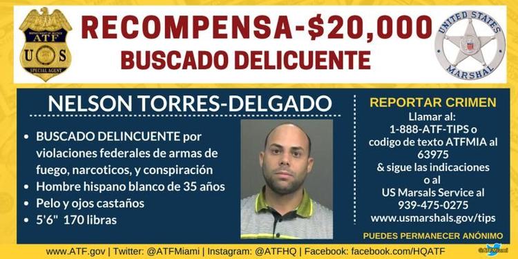 La Policía de Puerto Rico ofrece recompensa por información para capturar a Torres Delgado.