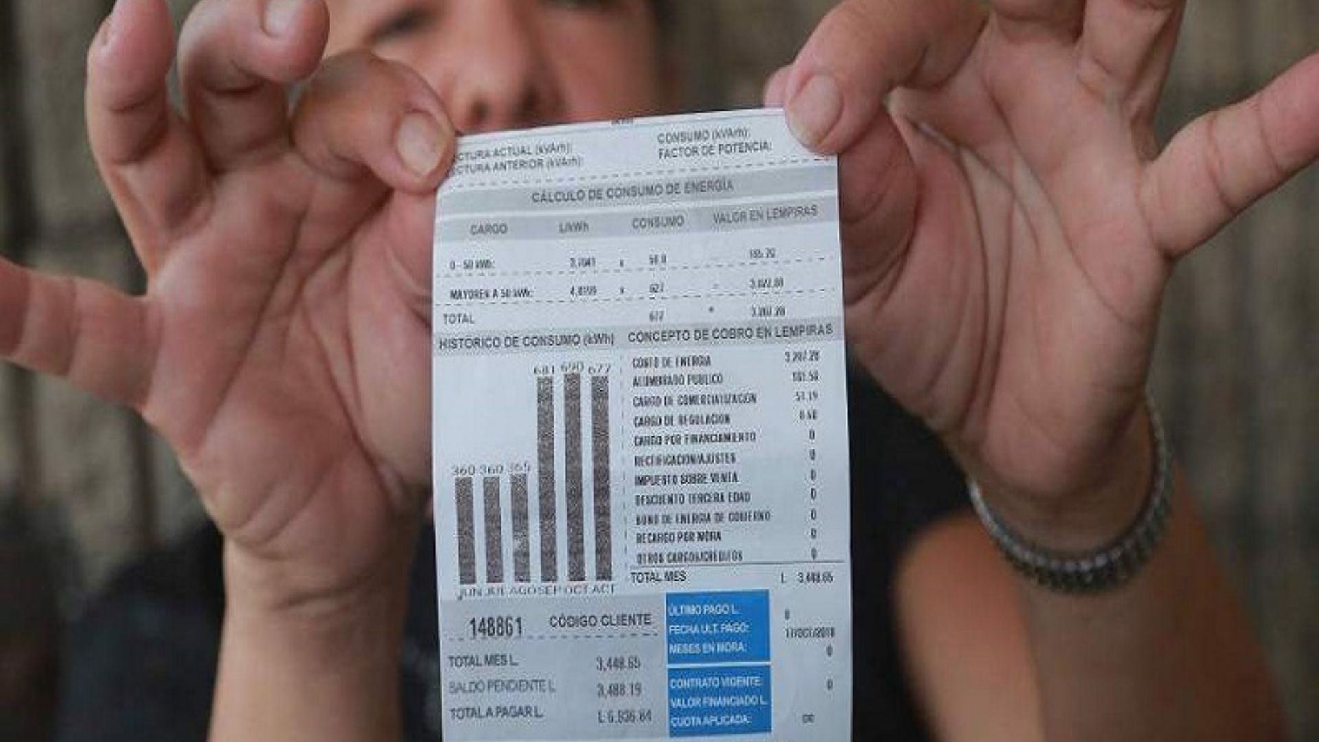Aumento tarifa energía Honduras