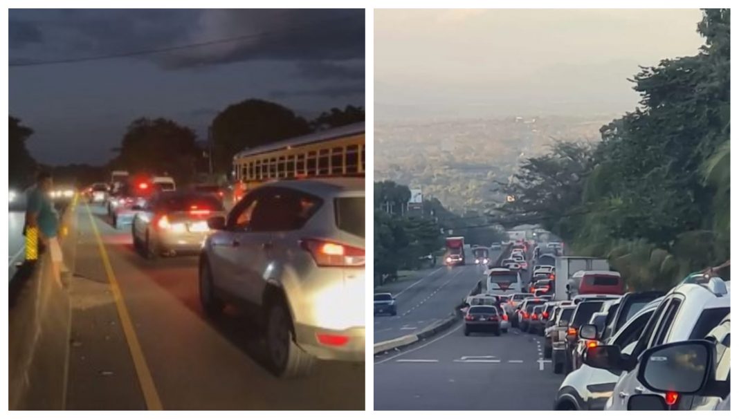 congestionamiento en peaje de Yojoa