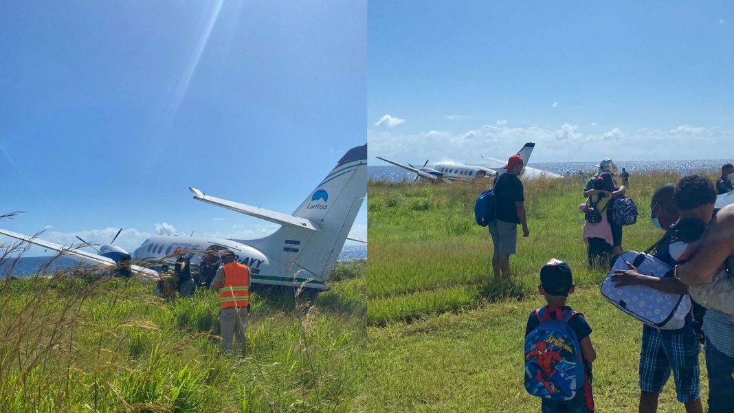 avioneta se sale de pista en Roatán