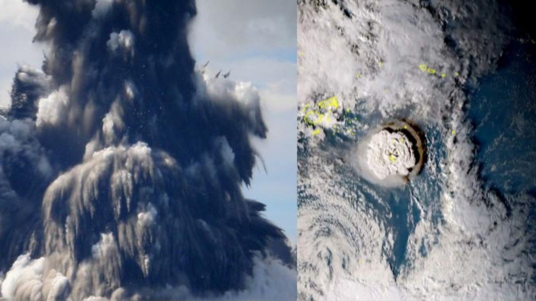 erupción y tsunami en Tonga