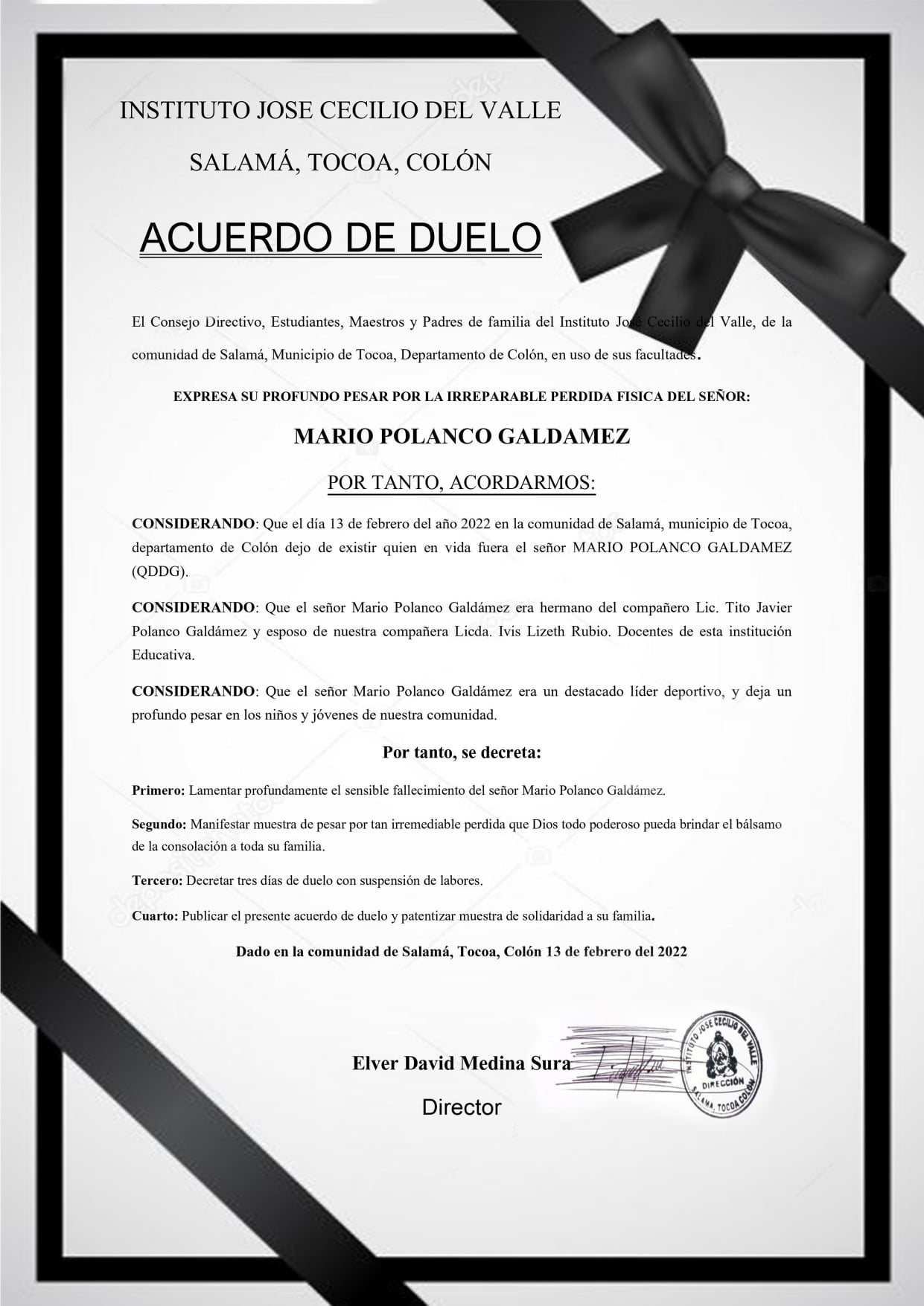 Acuerdo de duelo