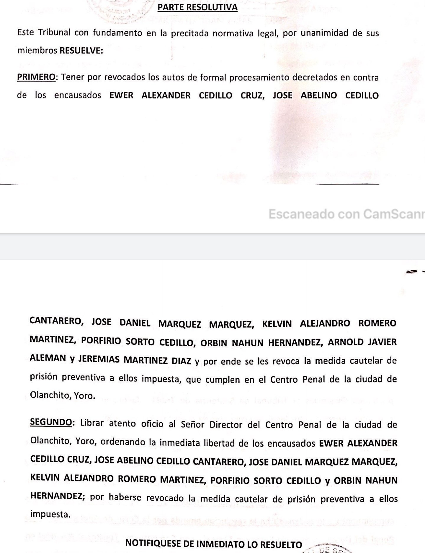 Libertad defensores de Guapinol