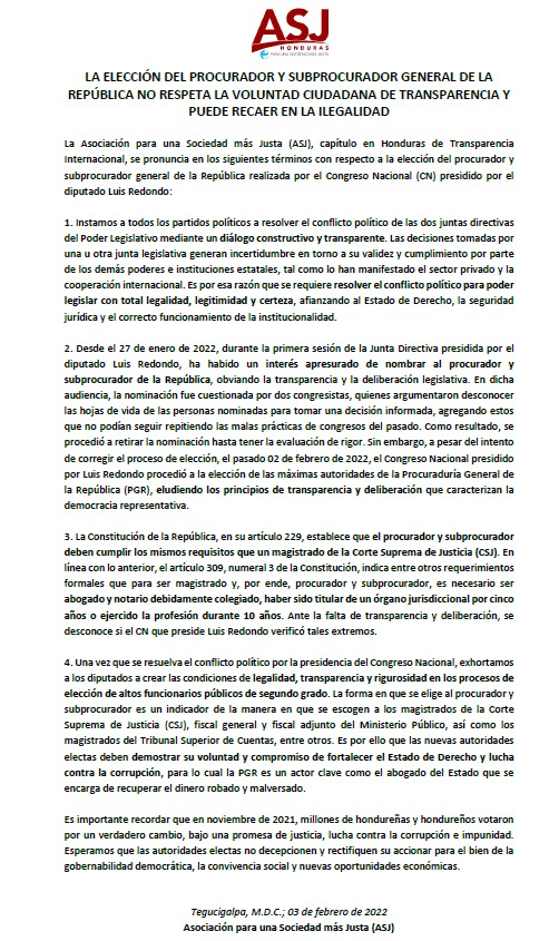 ASJ ante nombramiento de procurador