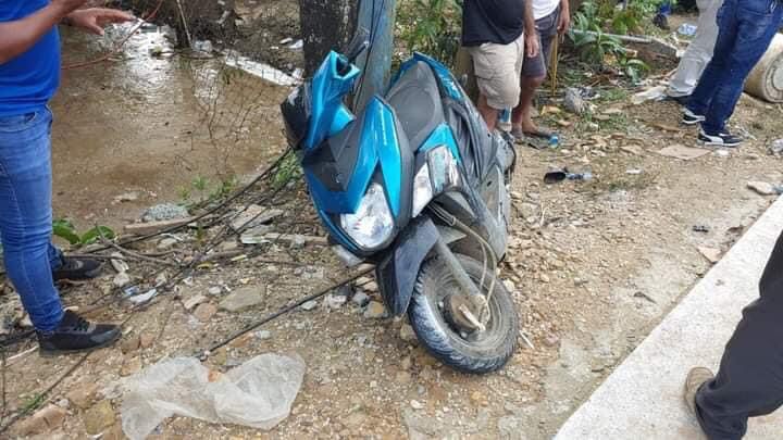 Moto que presuntamente fue robada. 