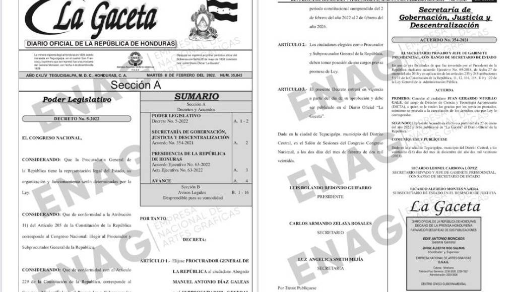 La Gaceta procurador y subprocurador