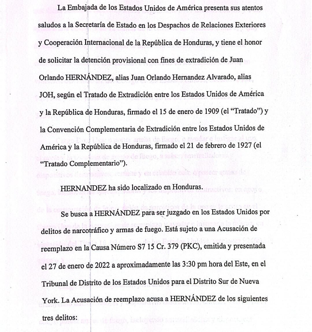 toma de Xiomara Castro JOH extradición