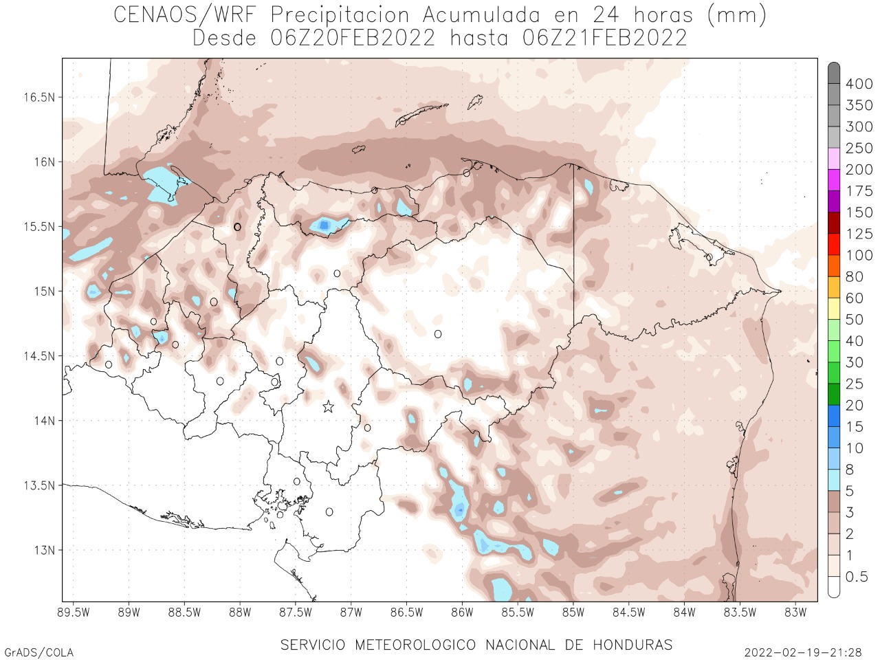 Mapa de lluvias