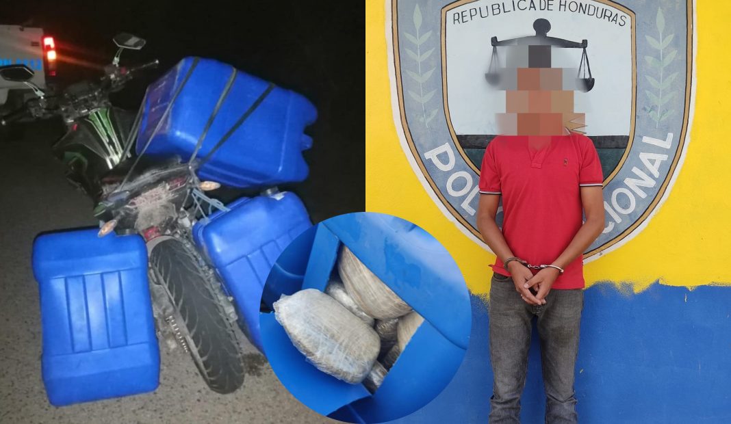 Cae hombre que llevaba droga en medio de tambos plásticos