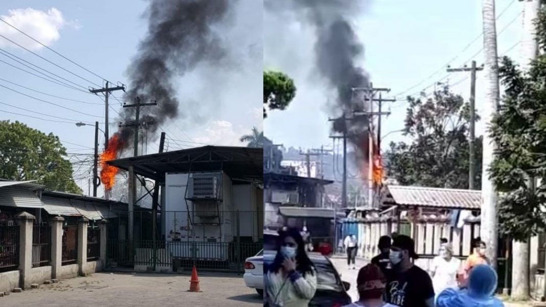 poste se incendia en el IHSS