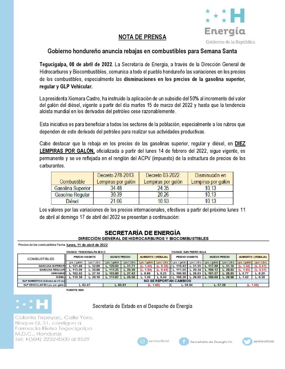 anuncian rebaja precio combustibles