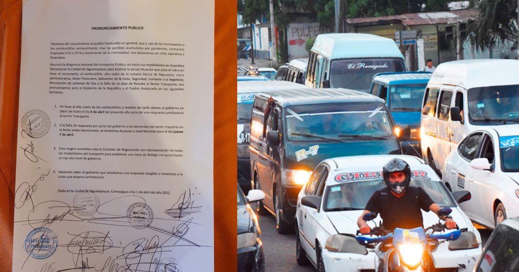 Sector transporte anuncia un masivo paro nacional sino recibe respuesta del Gobierno