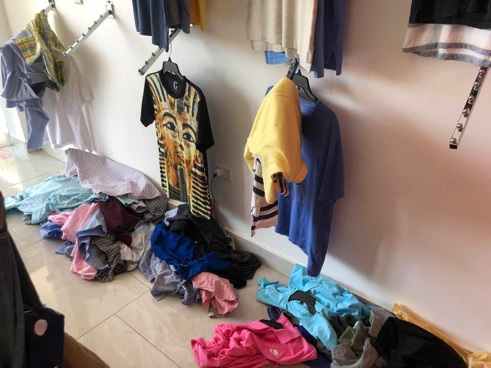 Daños en la tienda.