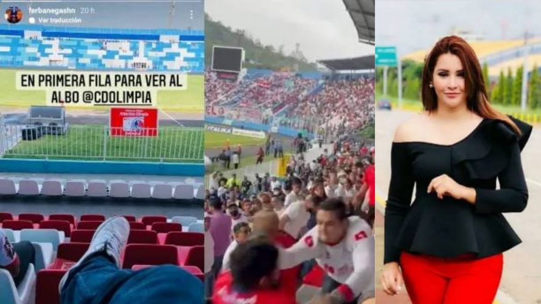 periodista pelea en el estadio