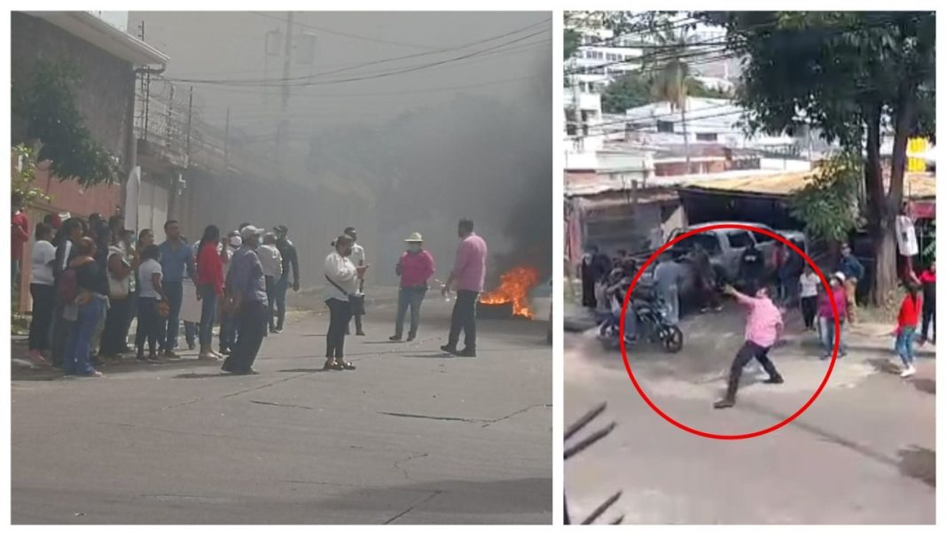 Mauricio Rivera lanzando piedras a Ciudad Mujer