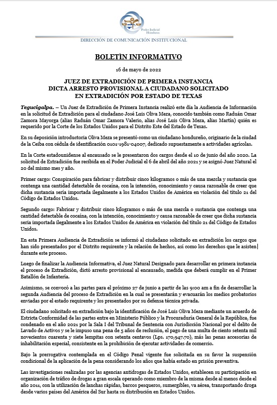 Prisión preventiva Señor Cielos