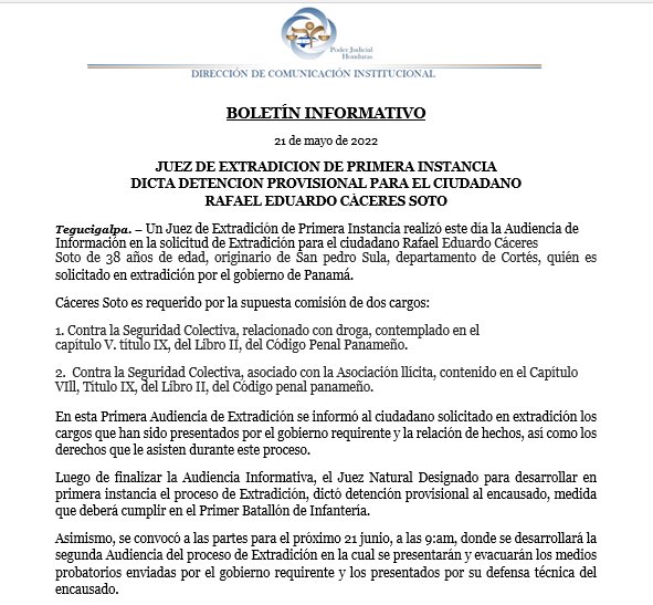 solicitado comunicado