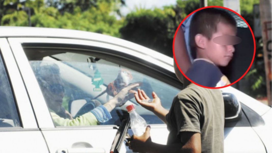 rescatan niño que pedía dinero en Comayagüela