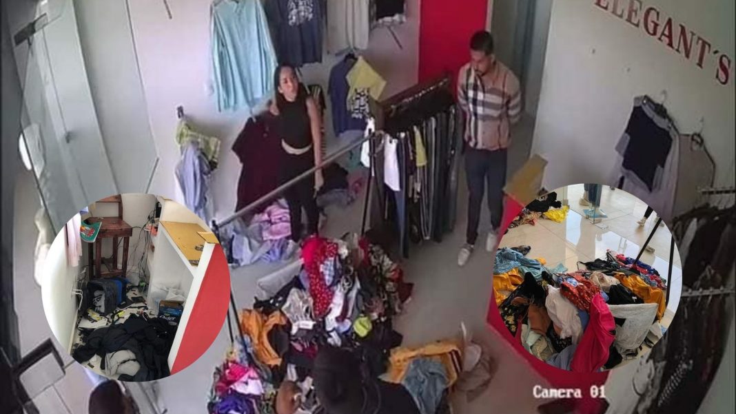 mujer daña tienda de exnovio en Villanueva