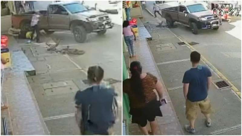 conductor intenta atropellar a hombre