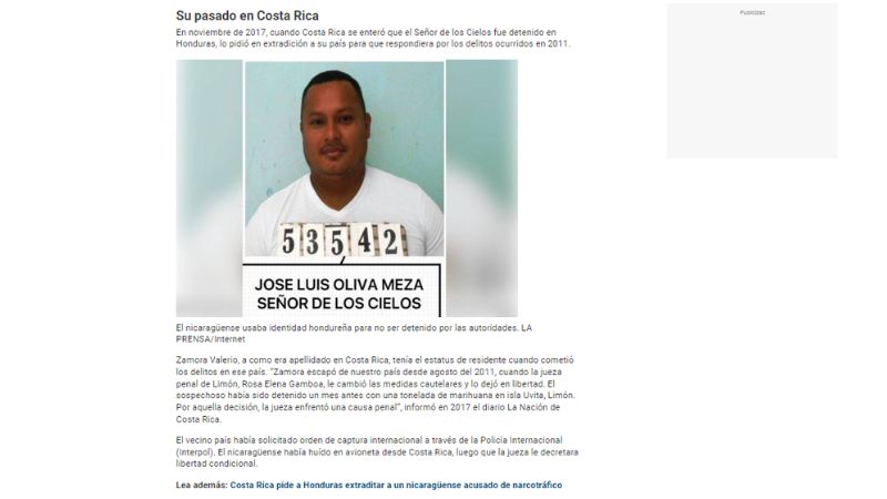 señor de los cielos en Honduras