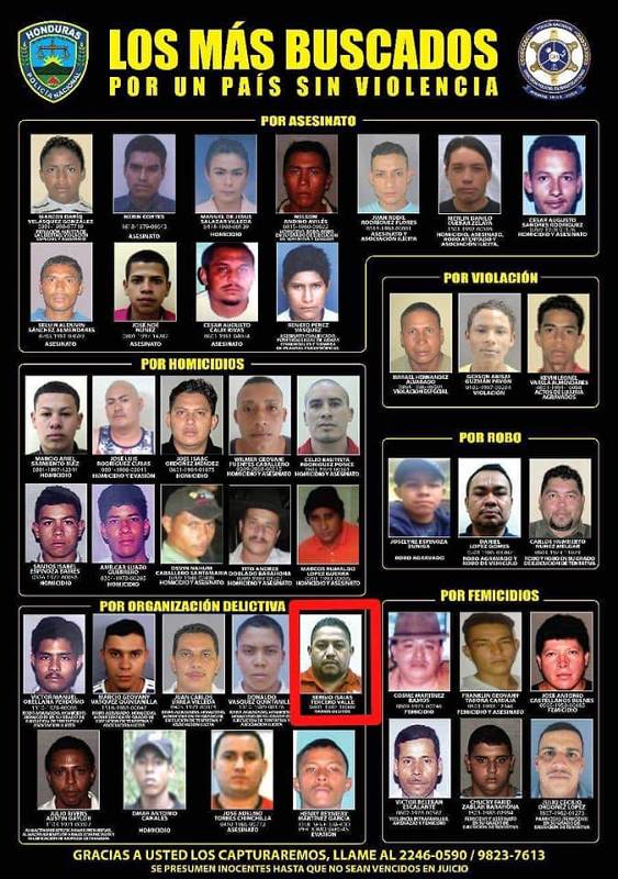 Valle estuvo entre los 20 más buscados por el Estado de Honduras.
