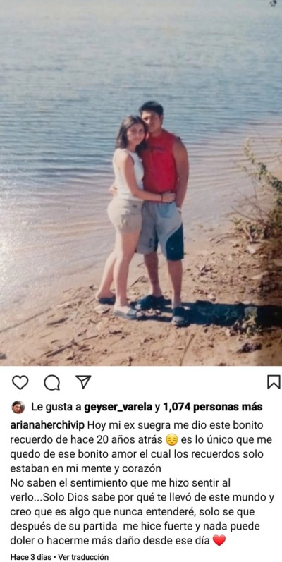 Fotografía que compartió Ariana Herchi en su cuenta de Instagram.