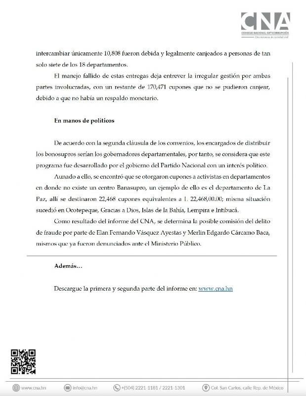 Segunda parte del comunicado del CNA.