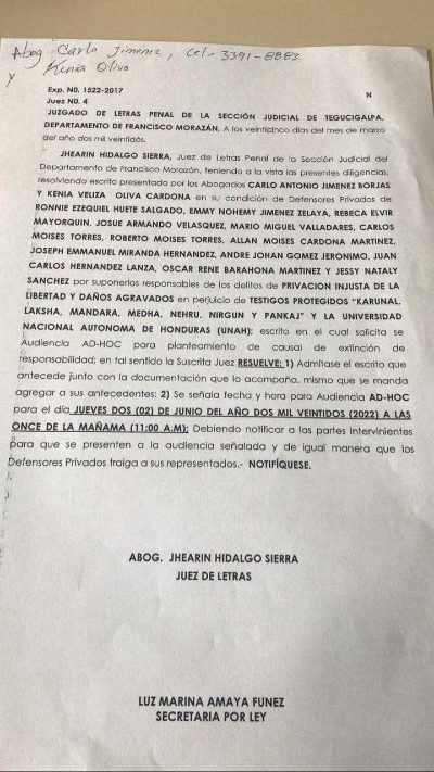 Escrito de amnistía política