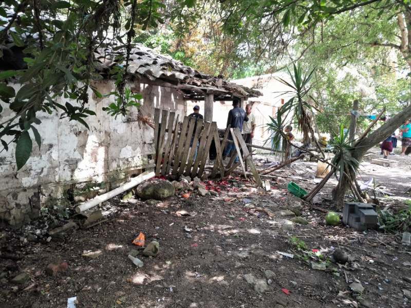 Vivienda donde ocurrió la explosión en la Jigua, Copán.