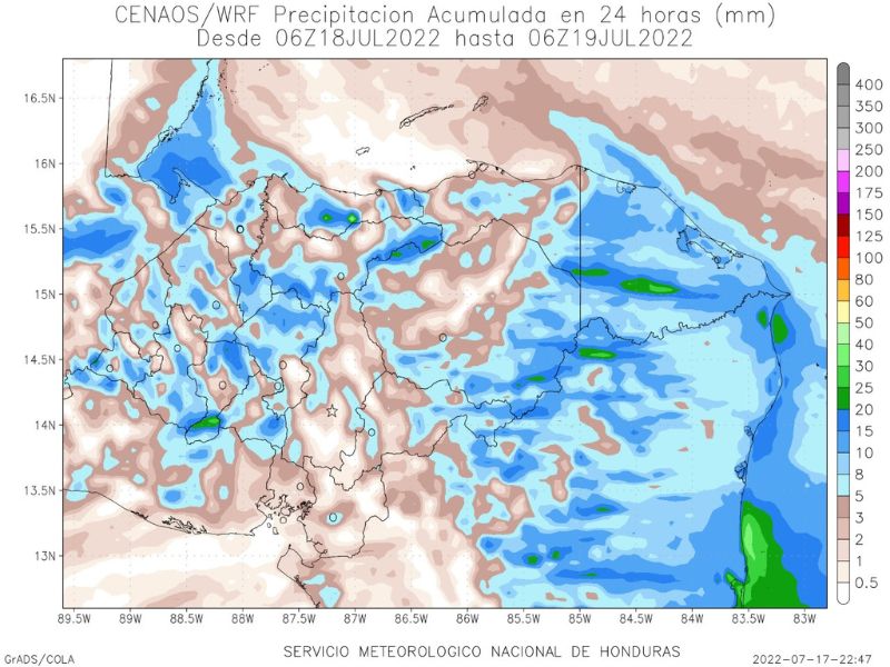 lluvias en casi todo el país