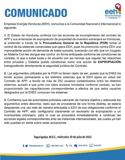 Empresa Energía Honduras (EEH)