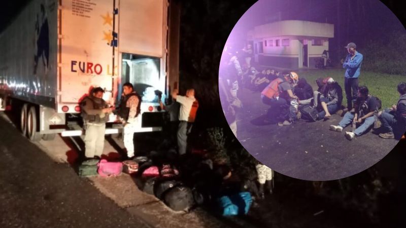 hallan tráiler con migrantes en México