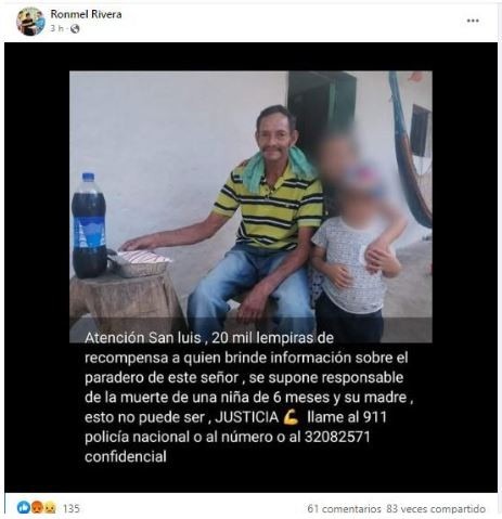 recompensa homicidio madre e hija 