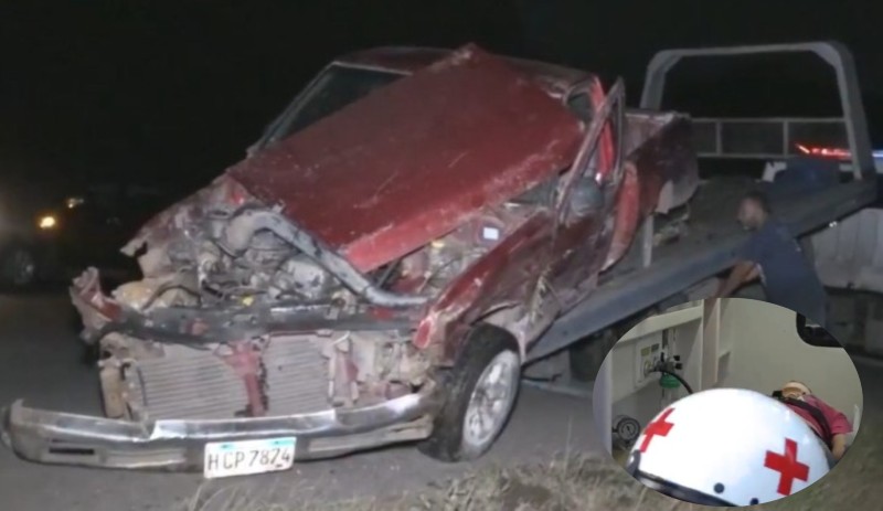 accidente de pick-up en la montañita