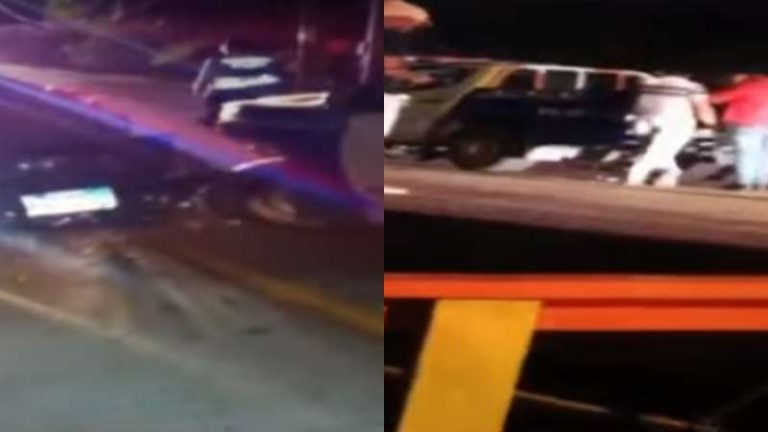 conductor se estrella con patrulla Roatán