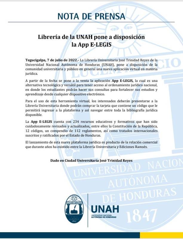 Librería lanza aplicación E-LEGIS