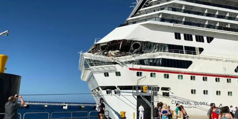 Luego del incidente así quedó uno de los cruceros.