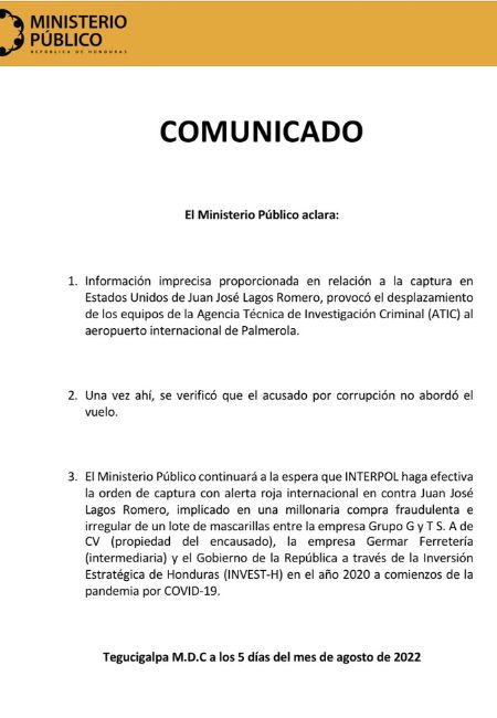 Comunicado MP