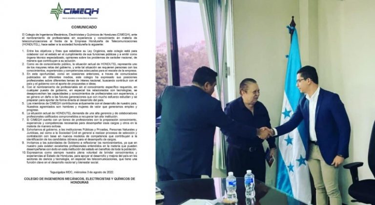 cimeqh subgerente de hondutel