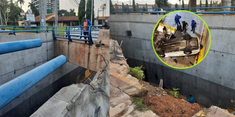 taxi cae en un túnel UNAH