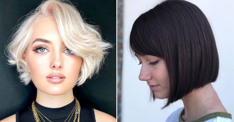 corte bob con flequillo de lado
