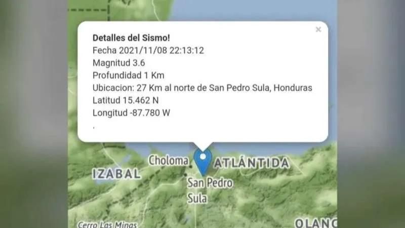 Detalles del sismo del 8 de noviembre de 2021.