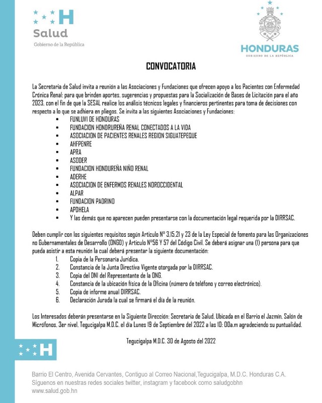comunicado SESAL
